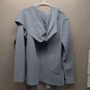 Women's Blue Jacket With Hood, 90% Polyester Fiber 10% Elastane (M/L)