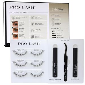Pro Lash Starter Kit | Professionally Styled Lashes at Home | Waterproof | Lasts up to 10 Days with ProLock Adhesive System | 3 Sets of Lashes (Classic Luxe Wispy No.15) (Black)