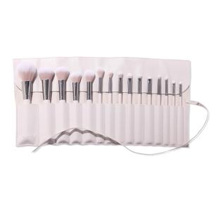 ColourPop Stone Cold Brush Roll Face & Eye Brush Set - Face & Eye Makeup Brush Set - Made with Luxe Synthetic Vegan Bristles - Includes Holder (15 Count)