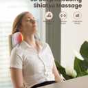 COMFIER Shiatsu Back Massager with Heat & Vibration, 3D Deep Kneading Back Massage for Pain Relief, Home Office Use,Blue