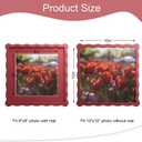 10x10 Picture Frame with Mat for 8x8, Wavy Edge Wooden Real Glass Photo Frame for Tabletop and Wall Hanging, Red, 1 Pack