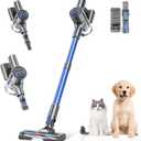 Cordless Vacuum Cleaner,Vacuum Cleaners for Home with Super Suction,Lightweight Stick Vacuum with 35 Mins Runtime,Rechargeable Cordless Vacuum for Carpet, Tile, Pet Hair, Hardwood Floors(Blue)