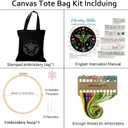 Nuberlic Embroidery Tote Bag Kit for Beginners with Moth Pattern | Canvas Tote Bag Arts Crafts Needlepoint Kit, Cross Stitch Kits for Adults, Reusable, Eco-Friendly Women Shopping Bag