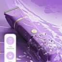 Bikini Trimmer for Women, Tiovara Painless Electric Razors Shaver IPX7 Waterproof Cordless Body Hair Trimmer Pubic Hair Removal with USB Charge Dock for Underarm Leg Arm Body Face Silk Skin (Purple)