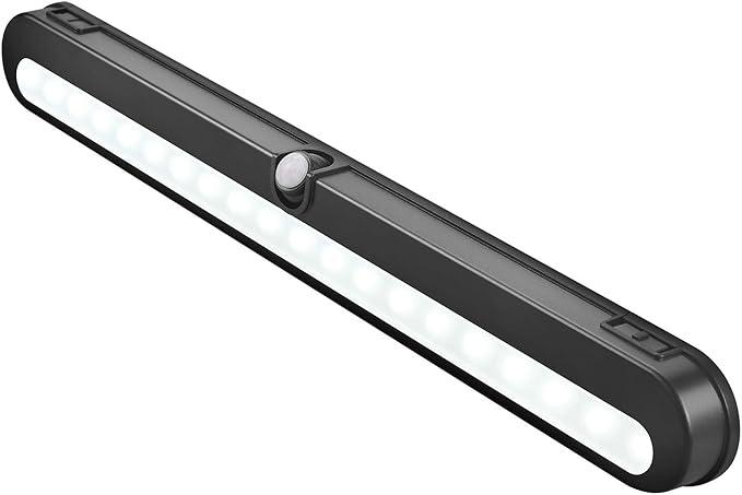 BLS T01LB LED Closet Light Super Bright 20 LED Under Cabinet Lighting Battery Powered/DC Input Wireless Motion Sensing Light, Auto On Off Switch, Motion & Light Sensor, Light Beam Adjustable