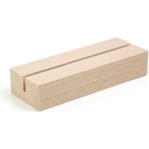 UNIQOOO 20 Pack 4" Birch Wood Stands for Wedding Acrylic Sign, Wood Table Number Holders for 1/8 Thick Acrylic Sheets | Wedding Display Stand, Card Holder, Great for Bar Menu, Retail Sign, Party and Events