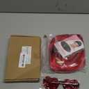 PLULON Red Wavy Bob Wig with Bangs Heart Sunglasses for Women, Colored Neon Funny Party Curly Bob Wigs Synthetic Hair for Valentine's Day Christmas Halloween Cosplay Costume Bachelorette Party