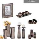 Creative Scents Dublin Brown Tray and Ball Set - Living Room, Entry Table Decor Centerpiece Table Decorations - Decorative Tray for Dining Room, Accent Decor Bowl for House Decoration