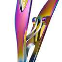 BEZOX Toe Nail Clippers for Seniors - Ergonomic Toenail Clipper for Thick Nails for Seniors, Angled Head Fingernail Clippers with Catcher for Men and Women - Rainbow (Small, Titanium)