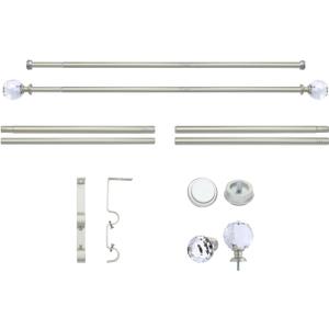 Double Curtain Rods for Windows 30 to 55 inches,Adjustable Window Curtain Rod,Easy Install,Nickel