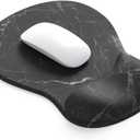 ErgoComfort Gel Wrist Rest Mouse Pad-Ergonomic Office Mousepad with Wrist Support-Non-Slip, Design Desk Accessories Mat for Home&Game Decor (08Black Marble)