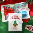 Funrous Book Christmas - Xmas Greeting Card Organizer, 13 Pages, 25 Cards Booklet, Binder Album PU Leather Cover for Gifts Cards Photo Memory Post Organization, Fit 7 x 5 Inch