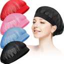 Chuarry 4 Pcs Mesh Sleep Bonnet for Sleeping Night Curly Hair Nets Sleep Caps for Women