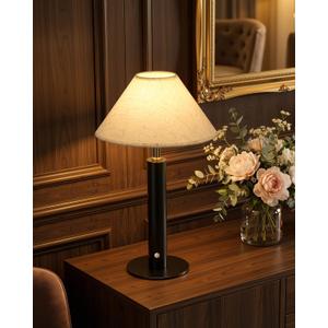 FRIDEKO Cordless Rechargeable Table Lamp, Small Nightstand Lamp, 4000mAh Battery Operated Touch Bedside lamps, Wireless Dimmable Lamp for Bedroom Small Spaces Kitchen Restaurant Relaxed Reading, 1Pack