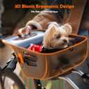 Dog Bike Basket for 26 lbs, Pet Bike Carrier with Integrated Sturdy Seat, Waterproof Scratch-Resistant Nylon Cushion, Adjustable Straps & Rustproof Metal Frame for Small/Medium Dogs, Black