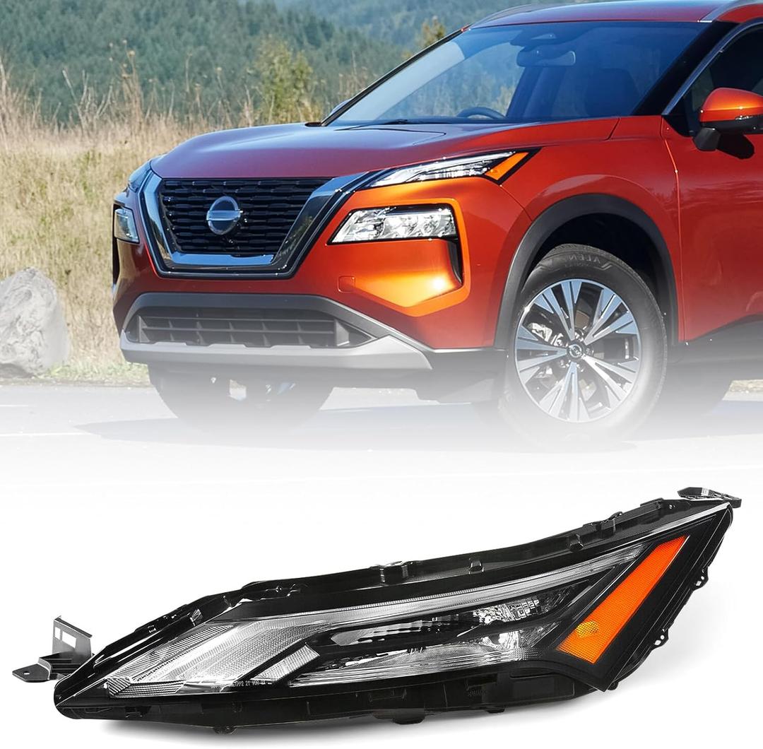 Huray Left Daytime Running Light for Nissan Rogue 2021 2022 2023 LH w/Halogen Turn Signal Light LED DRL Lamp Replacement OE Style Driver Side