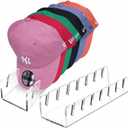 CHENYAOAI Hat Organizer for Baseball Caps, 2 Pcs No Install Acrylic Hat Stand for 14 Baseball Caps, Hat Racks for Caps Display and Organizer for Bedroom, Closet, Dresser, Office, Hat Holder