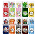 FuWeave 20 Pcs Holiday Kitchen Towels Seasonal Decorative Hand Towels Set Christmas Dish Cloths Winter Valentine's Day 16 x 24 Colorful Wash Cloths with Hanging Loop(Bouquet)