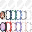 12+4 Pack Case for Samsung Galaxy Watch 7 44mm with Tempered Glass Screen Protector, Waterproof Hard PC Scratch Resistant Protective Cover Compatible with Galaxy Watch 7 44mm