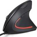 Wired Ergonomic Mouse, USB Wired Vertical Mouse with 800/1200/1600 Adjustable DPI, 6 Buttons Ergonomic Mouse for Laptop/PC/Desktop-Black
