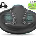 BLUEWIND New Noseless Oversized Bike Seat, Wide Bicycle Saddle Novel Backrest Design for Electric Bike, Fits Most Exercise Bike or Road Stationary Bike Seat Cushion for Men & Women (Black)