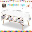 3 Pack Preschool Graduate Tablecloths Plastic Kindergarten Graduation Table Cover Decorations Pre K Congrats Grad Table Cloths for Preschool Graduate Party Ceremony Decor Supplies, 54 x 108'' (White)