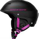 OutdoorMaster Kelvin Ski Helmet - Snowboard Helmet for Men, Women & Youth (Medium, Black+pink)