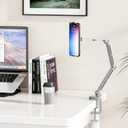 Houele Tablet Stand Holder, Adjustable Foldable Tablet Arm iPad Desk Mount with 360Rotate Base, Phone Holder iPad Stand for Desk and Bed, Compatible with Tablets, Phones or Other 4-15.6" Device