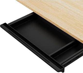 Under Desk Mounted Sliding Drawer to pull out, Attachable Desk Pencil Drawer Ball-Bearing Slides (Black)
