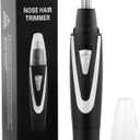 Ear and Nose Hair Trimmer Clippers: 2025 Professional Painless Eyebrow & Facial Hair Trimmers Remover for Men Women, Battery Operated Nasal Clipper, Dual Edge Waterproof Blades for Clean,Black