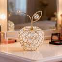 Crystal Metal Apple Table Decoration, Single Faux Apple Ornament for Home, Party, Wedding, and Holiday Display