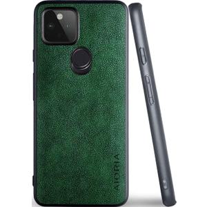 Google Pixel 5 Case, 6.0 inch Premium PU Leather Phone Cover Retro Design Full Protective case for Google Pixel 5, 5g (Green)