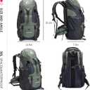 Bseash 50L Hiking Backpack, Water Resistant Lightweight Outdoor Sport Daypack Travel Bag for Camping Climbing Skiing Cycling (Army Green - With Shoe Compartment)