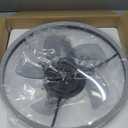VOLISUN Low Profile Ceiling Fans with Light and Remote,19.7in Fandelier Ceiling Fan with Lights, 3000K-6500K Dimmable Flush Mount LED Fan Light, Black Bladeless Ceiling Fans with Lights for Bedroom
