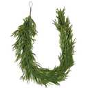 9 FT Real Touch Norfolk Pine Garland Green Artificial Christmas Garland Faux Greenery Garland for Holiday Fireplace Mantle Window Indoor Outdoor Decor, 1 Pcs