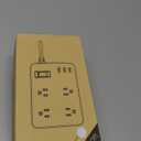 Jgstkcity Outdoor Waterproof Power Strip, 4 Flat Plug Outlets and 3 USB Ports, Mountable Weatherproof Surge Protector, Multi Outlet Extension for Camping, Garden, Kitchen, Bathroom, 6ft Cord (White)