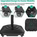 Umbrella Base with Wheels, Umbrella Stand Base Heavy Duty 100lb Windproof, Fillable Umbrella Base Mobile Square Umbrella Stand Outdoor Base for Patio, Deck, Poolside, Lawn, Fits Most Sized Umbrellas