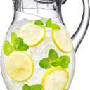 Amazing Abby - Bubbly - Plastic Pitcher (64 oz, 2 Quart), Clear Water Pitcher with Lid, Fridge Jug, BPA-Free, Shatter-Proof, Great for Iced Tea, Sangria, Lemonade, Juice, Milk, and More