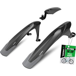 RBRL Bike Fender Set Adjustable MTB Mud Guard, Thicken and Widen Universal 24-29 inch Bicycle Fenders, Full-Suspension Bike/Ebike/Mountain Bike Fenders, Against Splashing Water and Dust