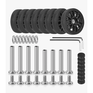 Domiella 8 PCs 1.97in / 50mm Luggage Wheels Replacement, Smooth Swivel Caster Wheels, Wear-Resistant Rubber Suitcase Trolley Wheels Repair Kit