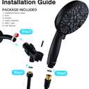 Matt Black Shower Head with Handheld Spray High Pressure-Multifunction Strong Flow Rain Massage Showerhead with Extra long Hose and Adjustable Overhead Holder La Mejor Regaderas Modernas Para Ducha