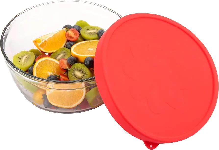 Silicone Lid for Anchor Hocking 4-Quart Glass Mixing Bowls - 1 Pack Leakproof Replacement BPA-Free Lidfor Food Storage & Salad Mixing Bowls, Microwave & Dishwasher Safe - Lid Only