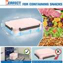 Chilled Portable Snackle Box Container with Ice Pack, Beach Essentials for Summer, Divided Serving Tray with Insulated Bag, Snack Containers for Road Trip Charcuterie Snack Picnic, Peony