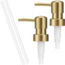 Soap Dispenser Pump Replacement for Standard 28/400 Thread Size Kitchen Soap Dispenser Pump Head for Regular Mouth Bottle Bathroom Countertops,2 Pack(Gold)