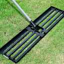 Walensee Lawn Leveling Rake, Levelawn Tool, Heavy Duty Effort Saving Lawn Level Tool, Steel Handle Lawn Leveler for Yard Garden Golf Course , Ease Level Soil Sand Dirt Surfaces, 7FT 45"x10"