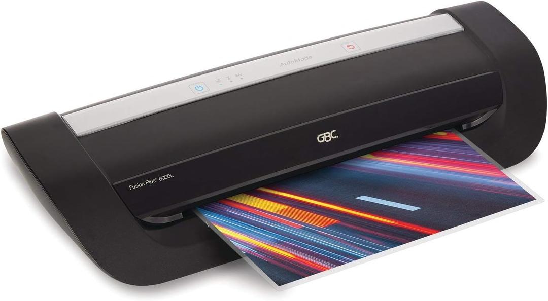 GBC Thermal Laminator Machine, Fusion 6000L, 12 Inch, 1 Min Warm-Up, 3-10 Mil, with 50 EZUse Laminating Pouches for Home, Office and Classroom, Black (1703097)