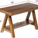 Wnutrees Farmhouse Wood Bench, Rustic Indoor Storage Bench for Entryway, Living Room, Dining Room, Solid Wood Construction, Original Wood, 30" wood bench