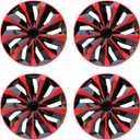 Hubcap Wheel Cover Replacement R15 Hub Caps Universal-Fit Steel Wheel Rim Cover ABS Material Exterior Accessories for Car Truck SUV -Set of 4 15-inch Red-Black