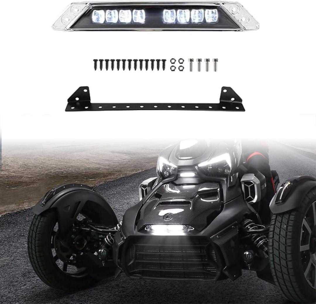 Front Bumper LED Auxiliary Light Kit Compatible with Can-Am Ryker All Models Signature Daytime Running White Light DRL Accessories