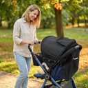 Universal Stroller Canopy Stroller Replacement Parts Shade Umbrella Stroller Canopy with Attachment Retractable Pram Sun Shade with Mesh Window Storage Pocket Adjustable
